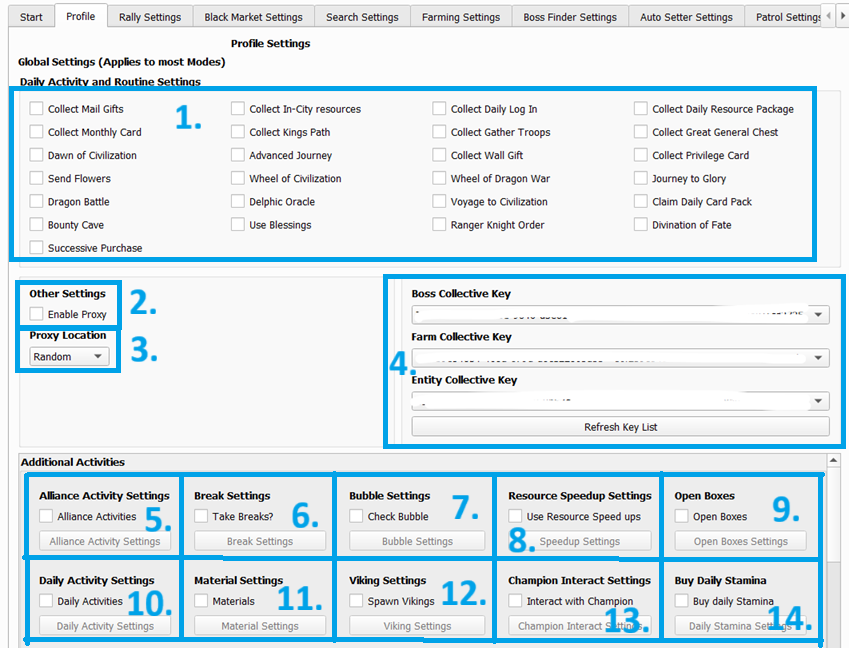 Profile Tab Settings (Cài đặt Tab Hồ sơ)